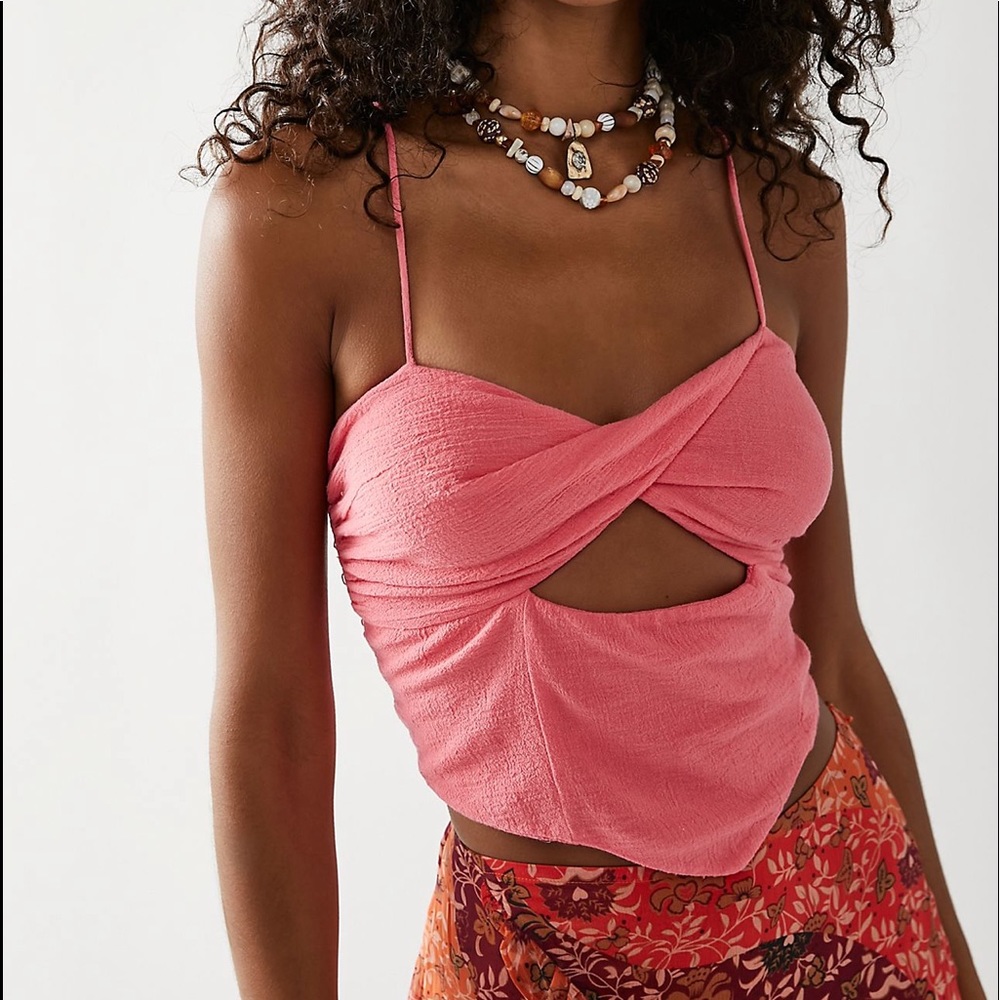 Free People ultra toy machine top hot pink M NWT